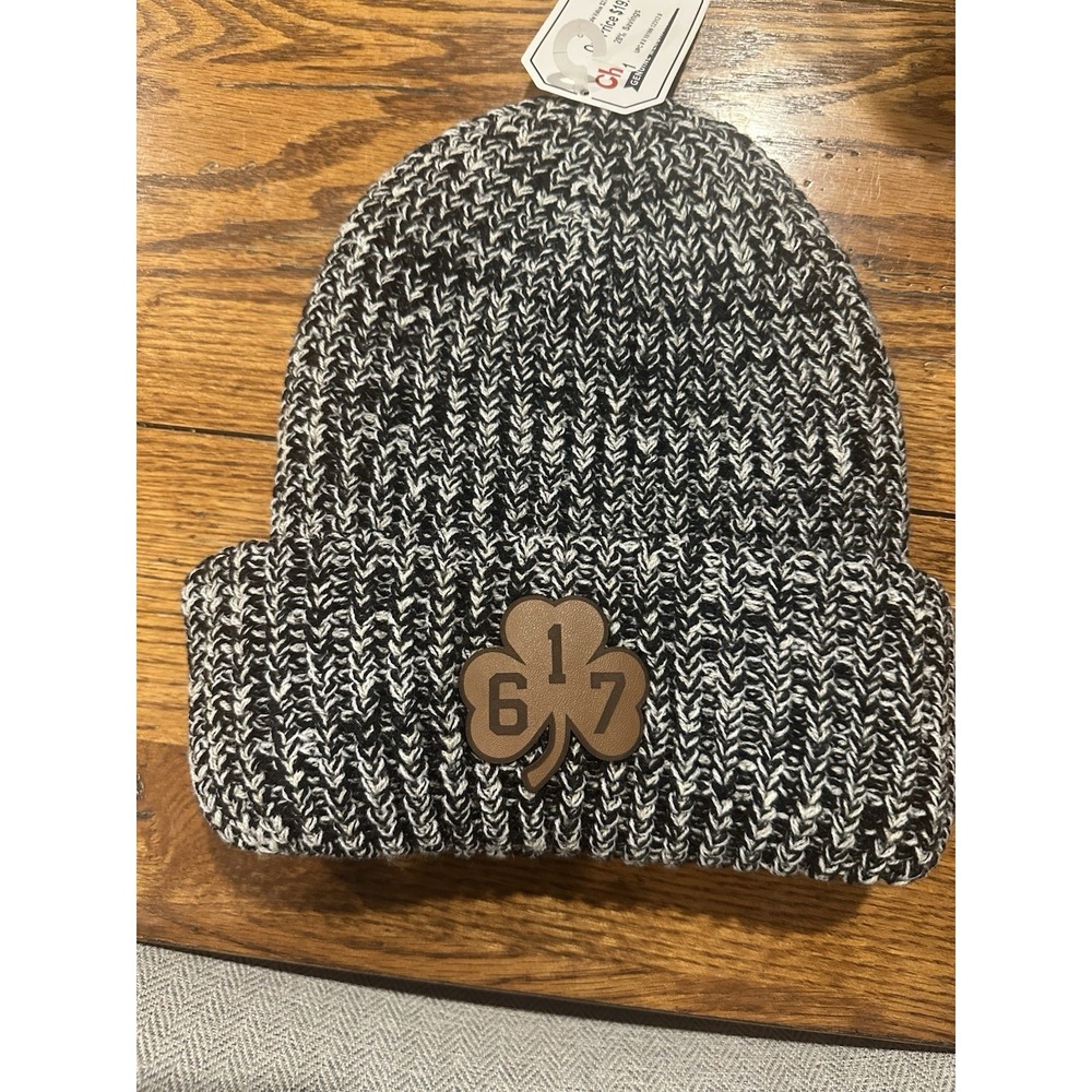 CHOWDAHEADZ‎ (BOSTON) MENS WINTER CUFF BEANIE HAT NWT BLACK W/ 617 PATCH LOGO